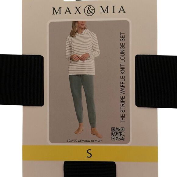 *NEW *Max and Mia striped waffle knit lounge set ladies size small - Picture 2 of 9